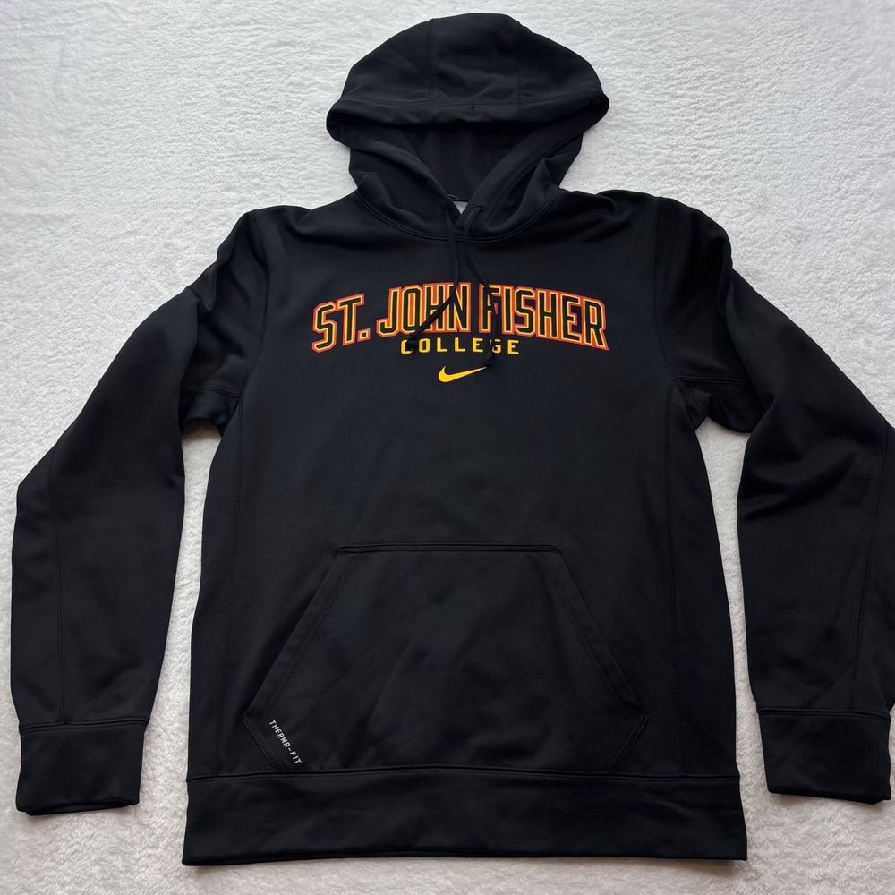 Nike St. John Fisher College Therma-FIT Hoodie Black Men Small Pullover Hoodie